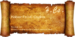 Haberfeld Csaba névjegykártya